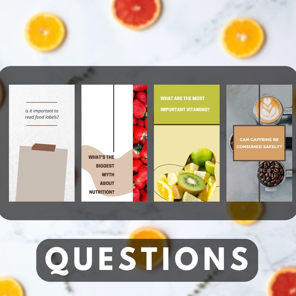 100 Engaging Questions: Encourage followers to share their thoughts, experiences, and ideas on nutrition topics.