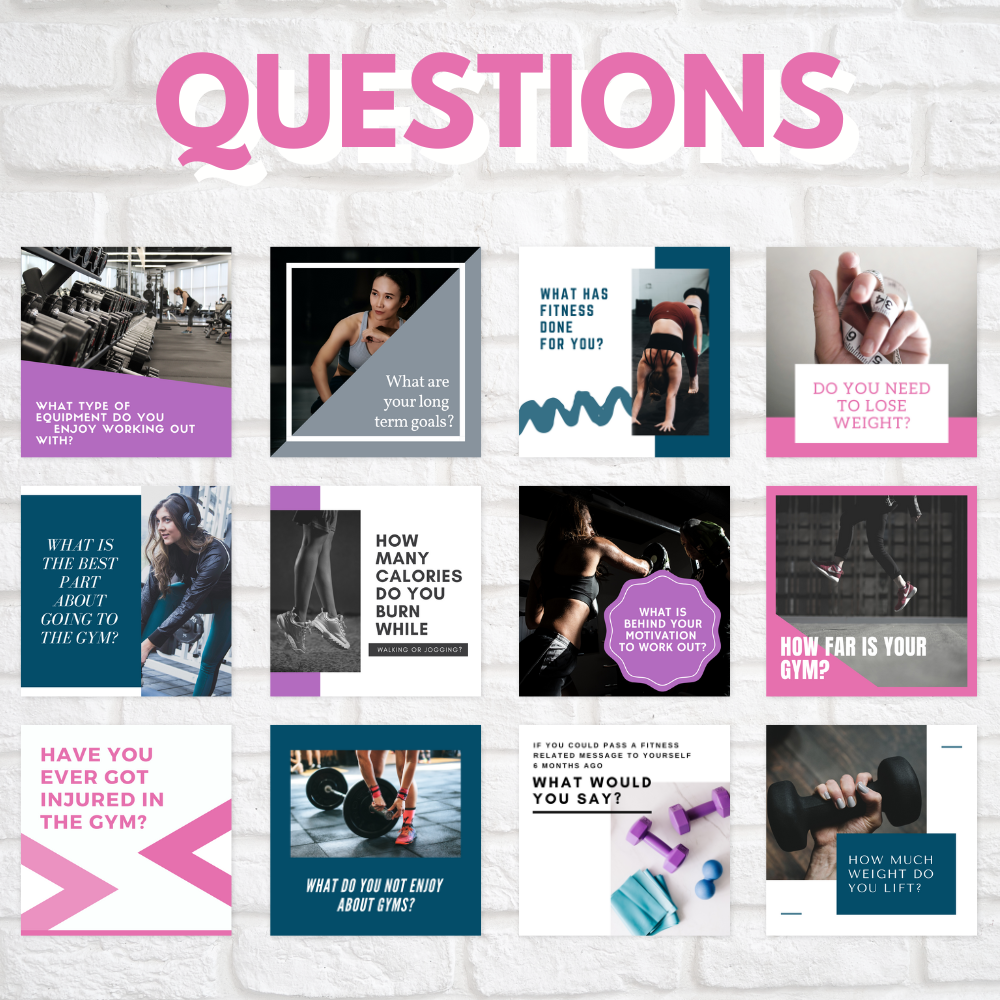 100 thought-provoking Fitness Questions - Encourage your followers to share their thoughts and ideas on various fitness subjects.