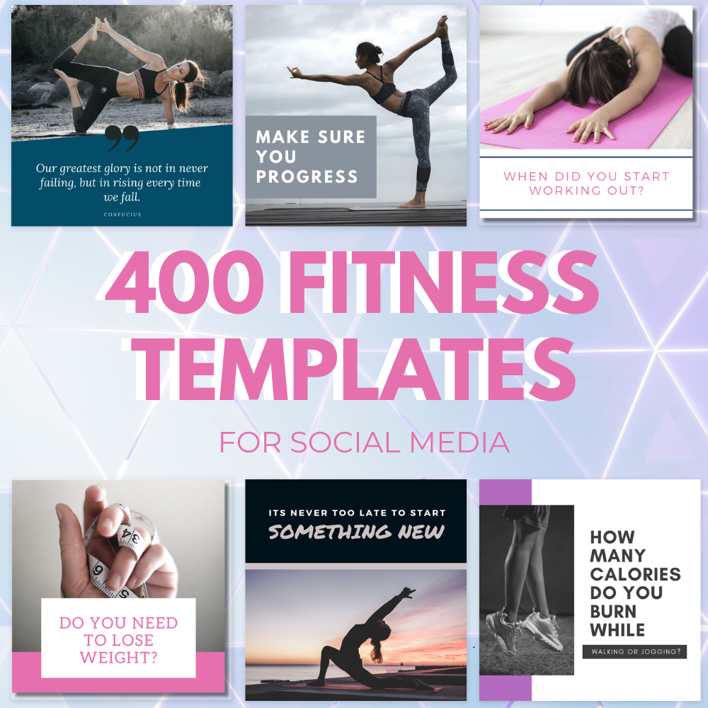 400 Feminine Fitness Posts | Templates for Social Media